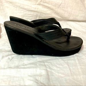 Flojos Olivia Vintage Chunky Platform Wedge Mules Size 6.5